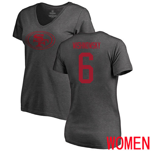 San Francisco 49ers Ash Women Mitch Wishnowsky One Color #6 NFL T Shirt
